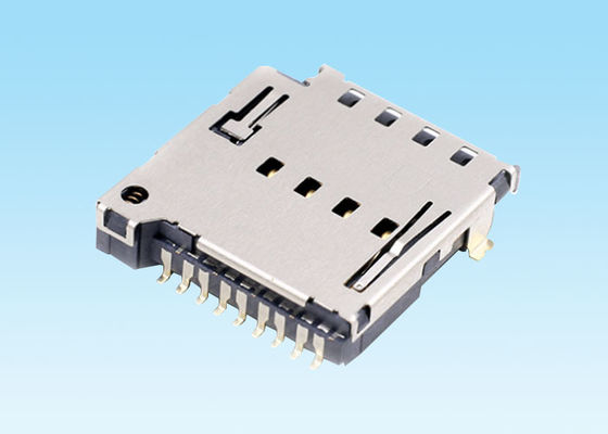 Tipo vivienda termoplástica del empuje del Pin 9 del conector de tarjeta de SIM en equipos de comunicación