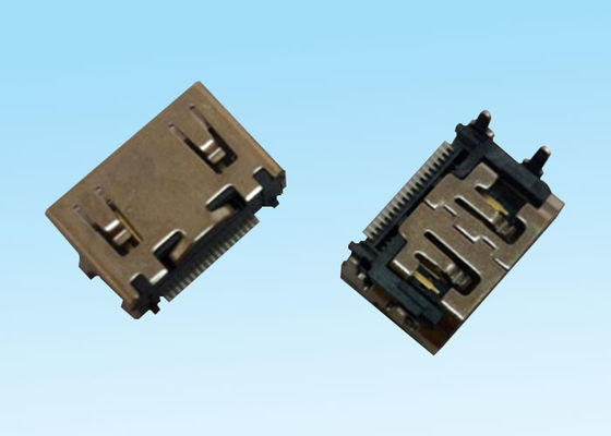 Cortocircuito del conector de cable del material de galjanoplastia HDMI un tipo Pin de la inmersión 19 en cajas de la TV