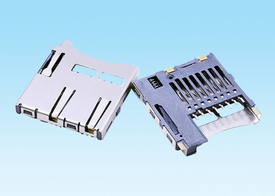 resistente de alta temperatura de la alta del micro tarjeta SD de 1.85m m del conector soldadura interna del empuje